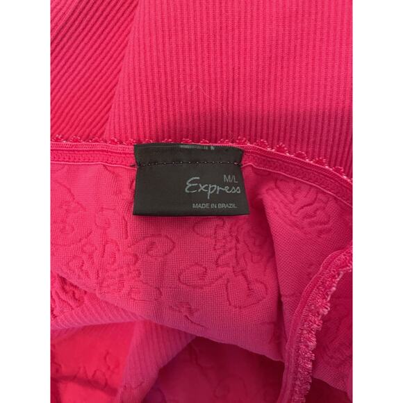 Express Y2K Vintage‎ Size M/L Pink Fitted Babydoll Cami Tank Top Rhinestone Lace - Picture 6 of 12